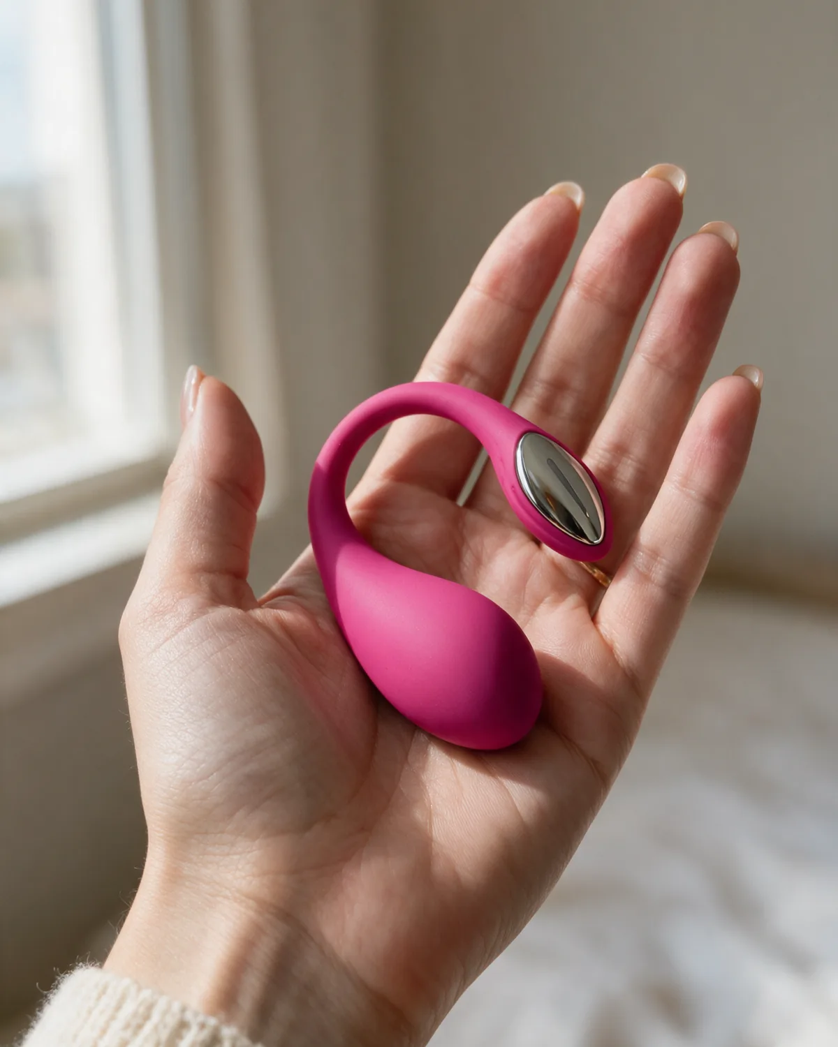 Lovense Lush 4 na otwartej dłoni — cała zabawka mieści się w ręce