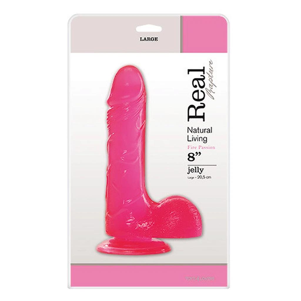 Dildo Jelly Real Rapture 8" – różowe, z przyssawką