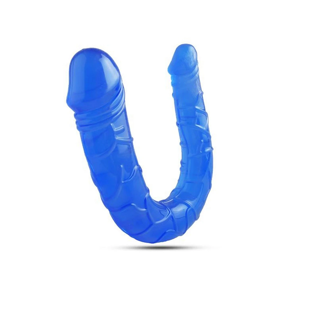 Podwójne dildo Lily Blue – elastyczne, 15 cm i 3,5 cm — zdjęcie 2