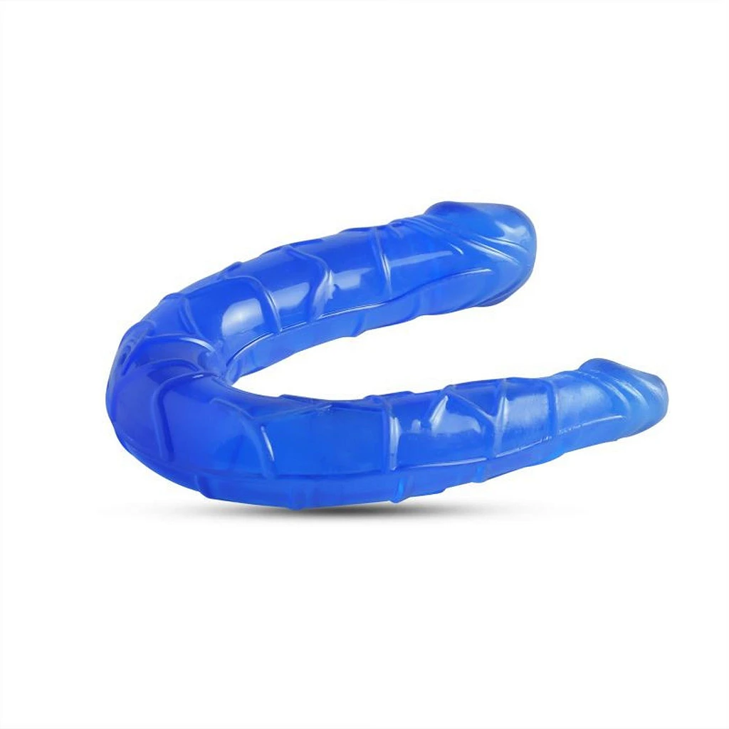 Podwójne dildo Lily Blue – elastyczne, 15 cm i 3,5 cm — zdjęcie 4