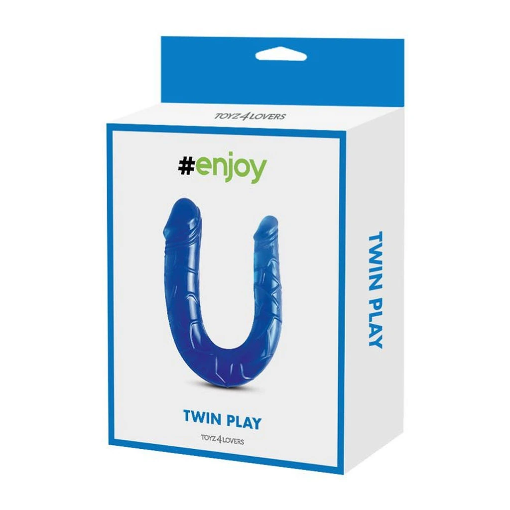 Podwójne dildo Lily Blue – elastyczne, 15 cm i 3,5 cm — zdjęcie 5
