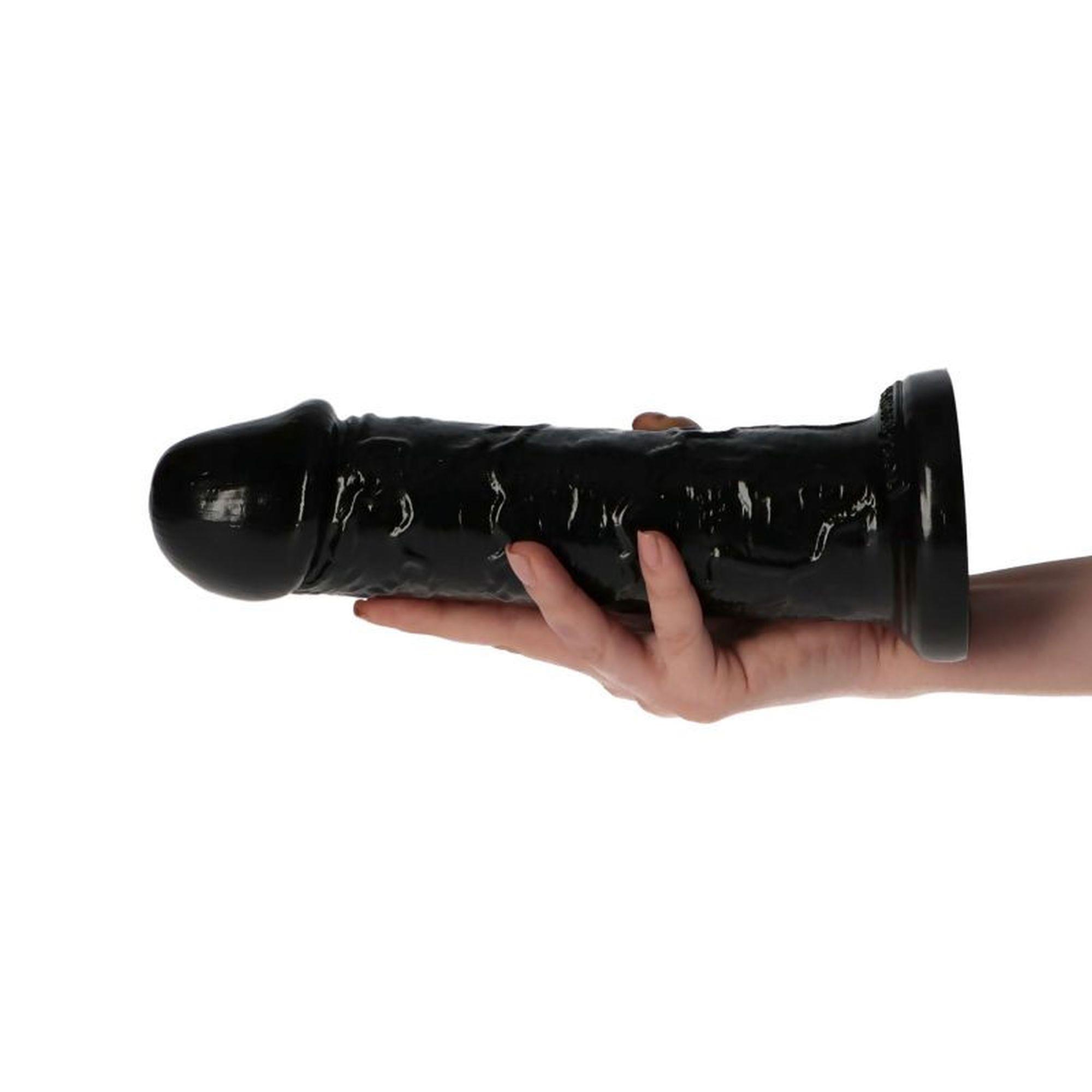 Dildo Italian Cock 8,5" – 22 cm, czarne, przyssawka — zdjęcie 4