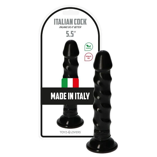 Dildo Ugo Black - 14,5 cm, spiralne żebra, przyssawka — zdjęcie 8