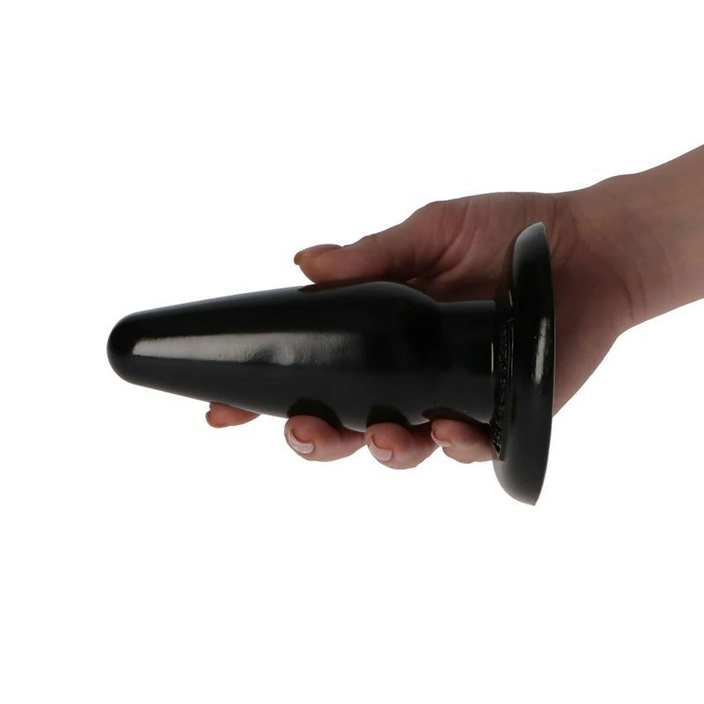 Korek analny Italian Cock 4.5'' XL – czarny, z przyssawką — zdjęcie 3
