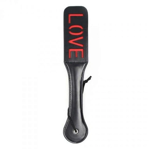 Pejcz Double Spank Paddle Love - skóra