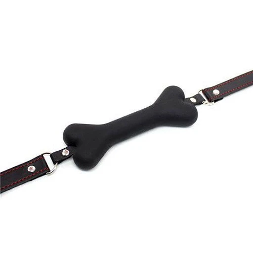 Knebel Easy Dog Gag nero - kość, czarny pasek — zdjęcie 3