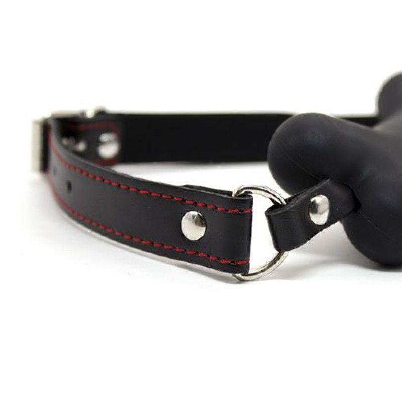 Knebel Easy Dog Gag nero - kość, czarny pasek — zdjęcie 4