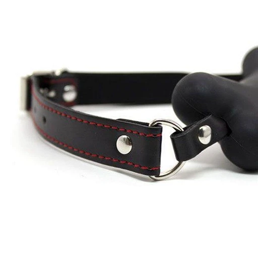 Knebel Easy Dog Gag nero - kość, czarny pasek — zdjęcie 4