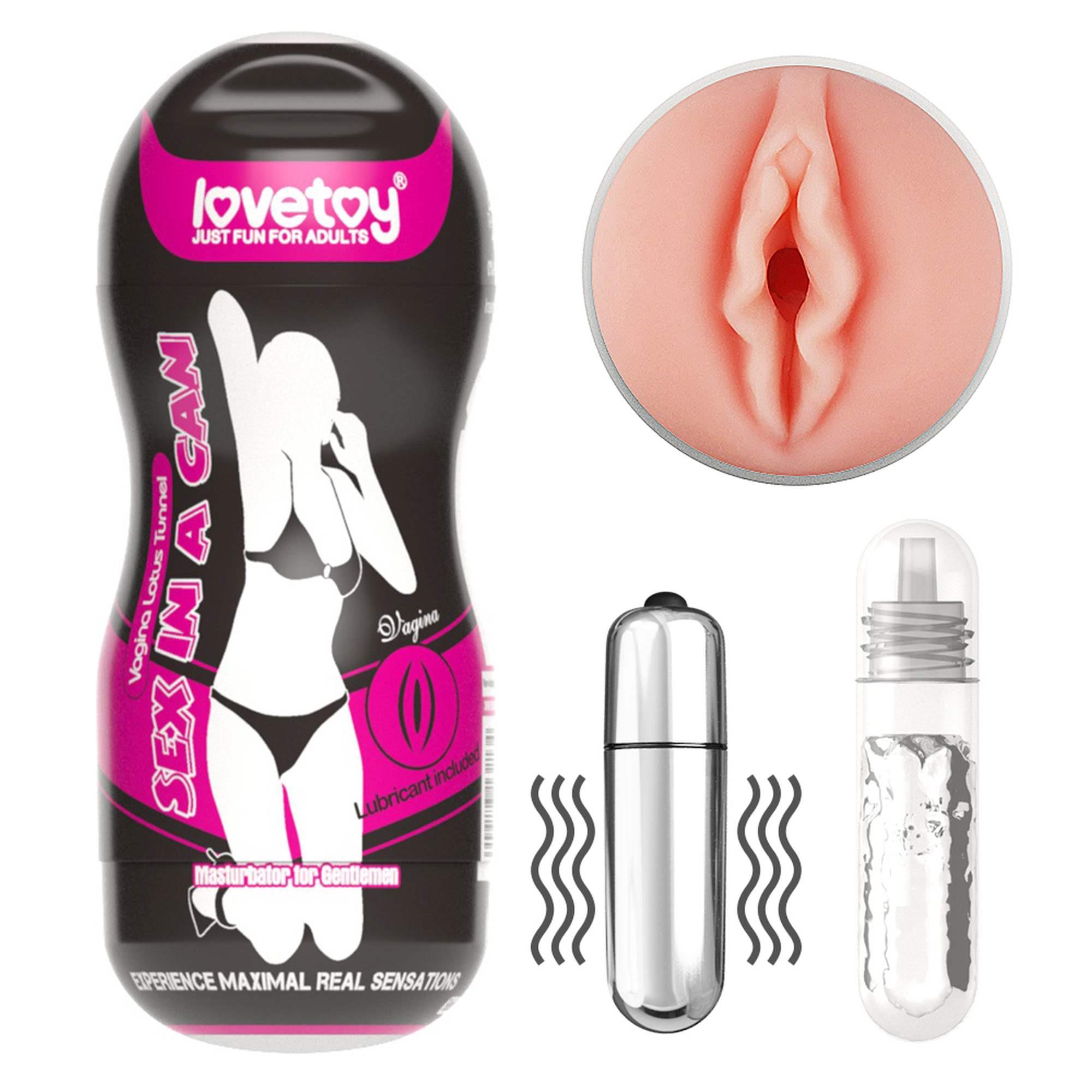 Masturbator Lovetoy Sex In A Can Vagina Lotus Tunnel – wibracje, 16 cm — zdjęcie 1