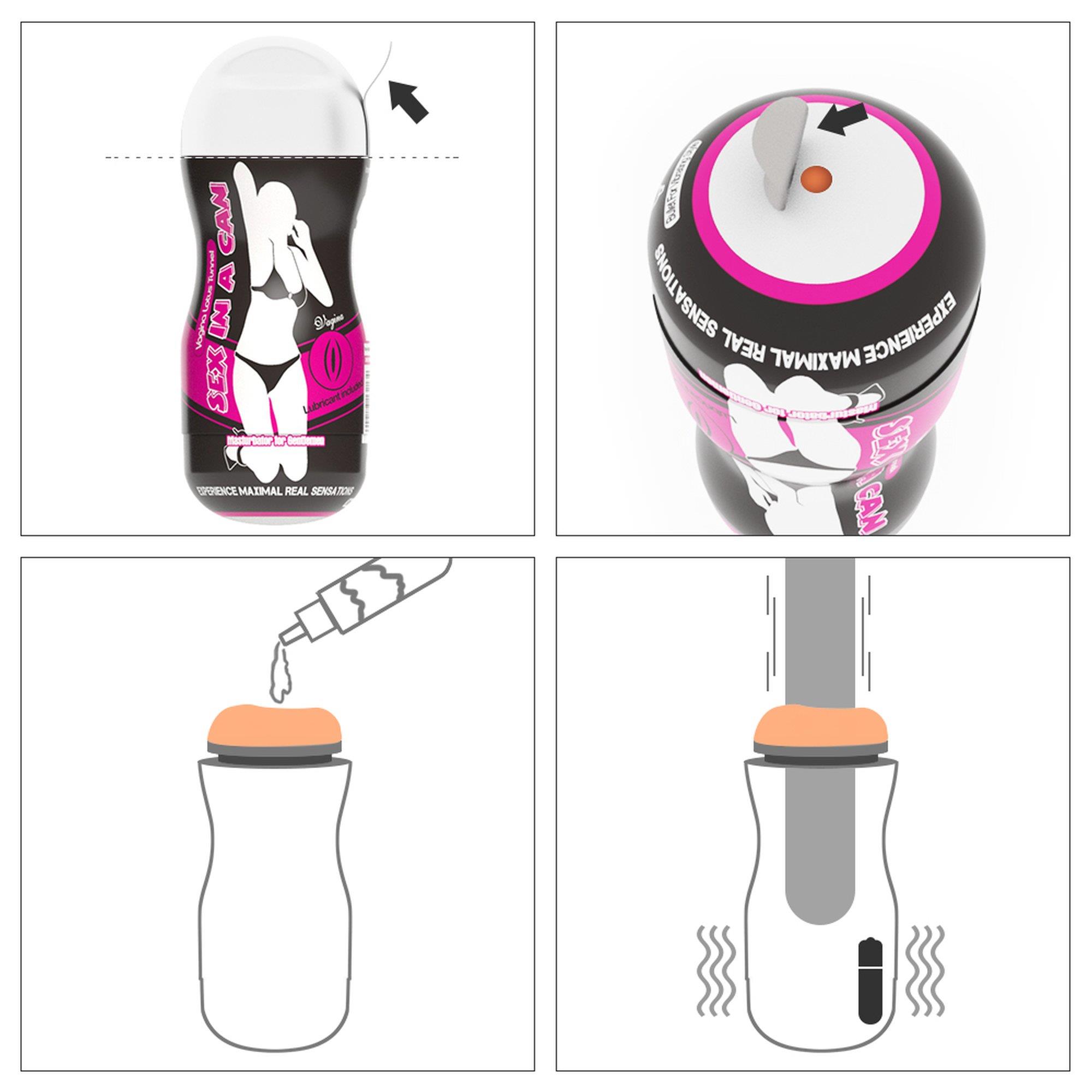 Masturbator Lovetoy Sex In A Can Vagina Lotus Tunnel – wibracje, 16 cm — zdjęcie 4