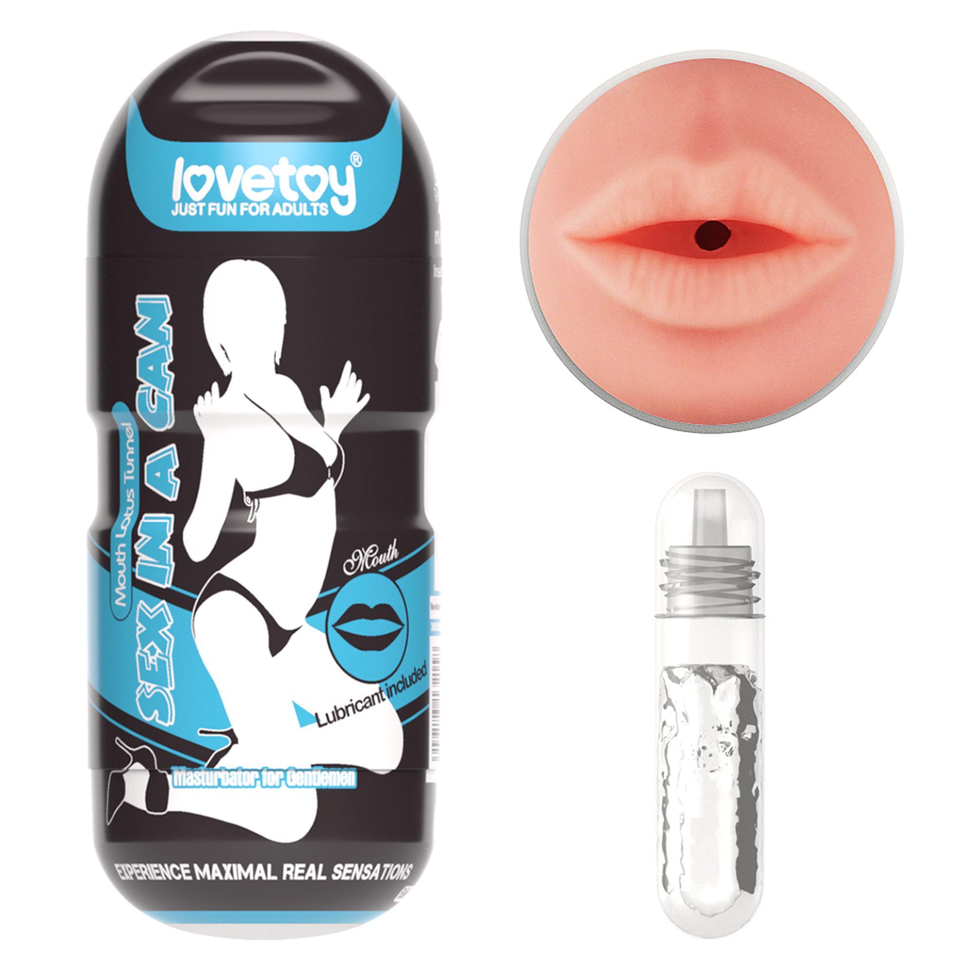 Masturbator Lovetoy Sex In A Can Mouth Stamina Tunnel – usta, 16 cm — zdjęcie 1