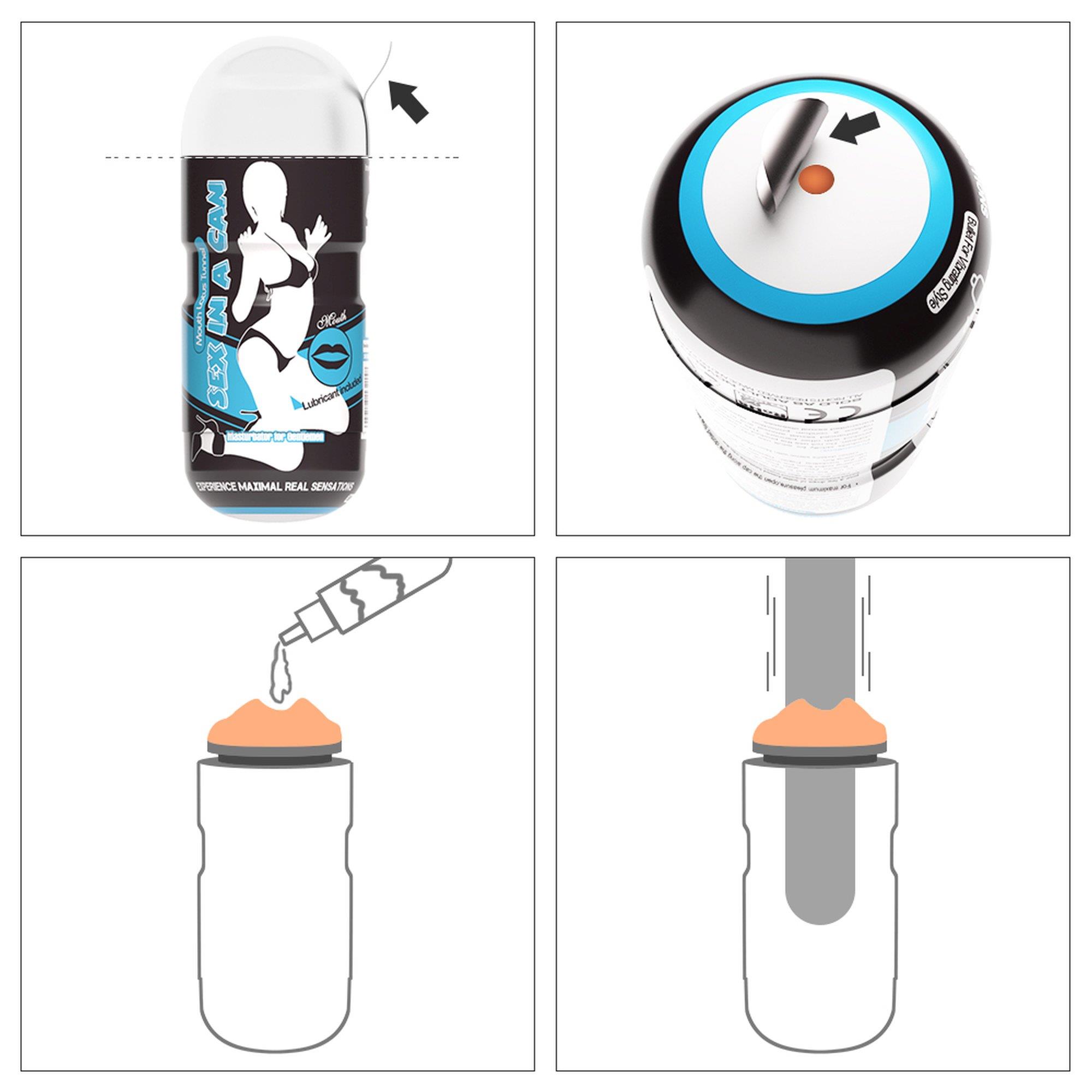 Masturbator Lovetoy Sex In A Can Mouth Stamina Tunnel – usta, 16 cm — zdjęcie 5