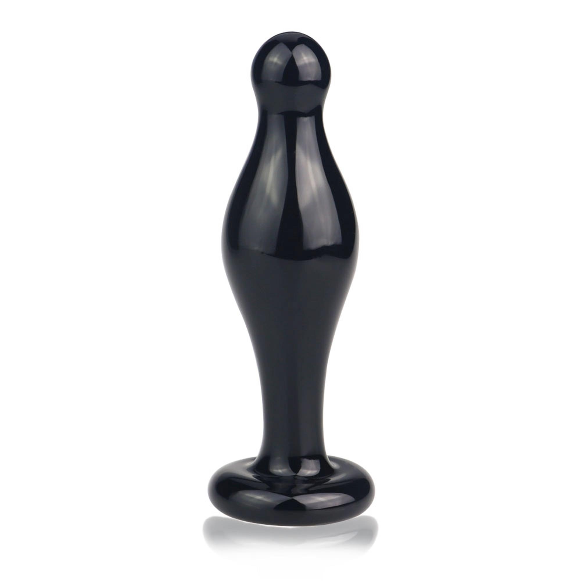 Szklany korek analny Glass Romance Black - M — zdjęcie 1