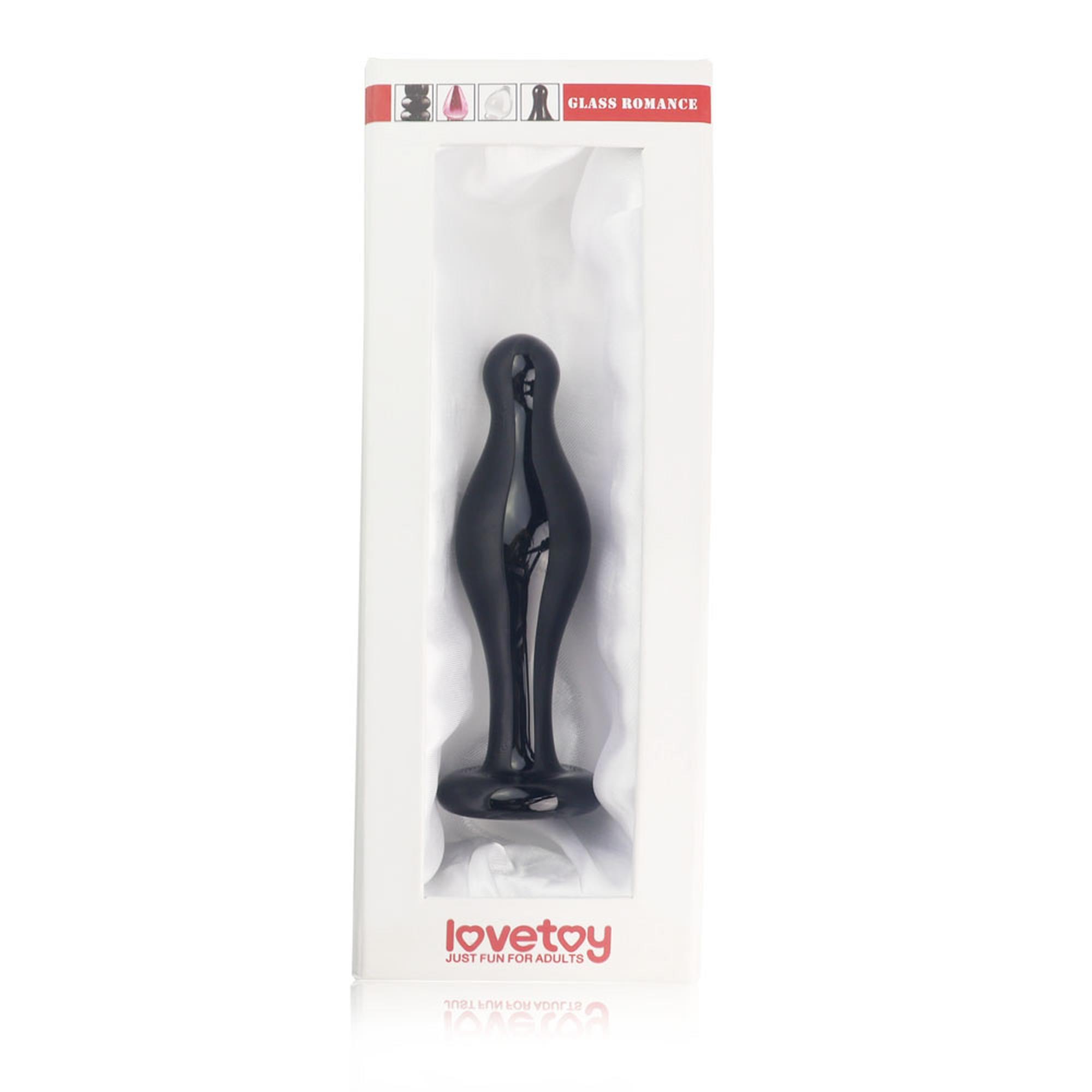Szklany korek analny Glass Romance Black - M — zdjęcie 2