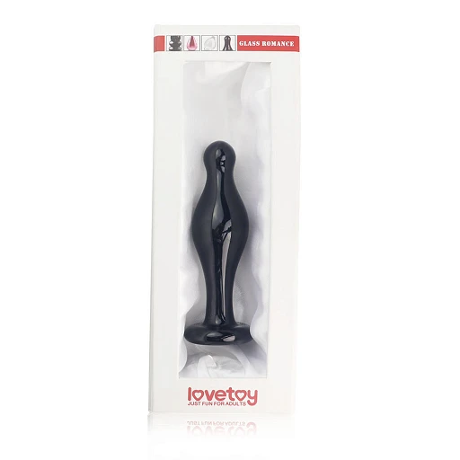 Szklany korek analny Glass Romance Black - M — zdjęcie 2