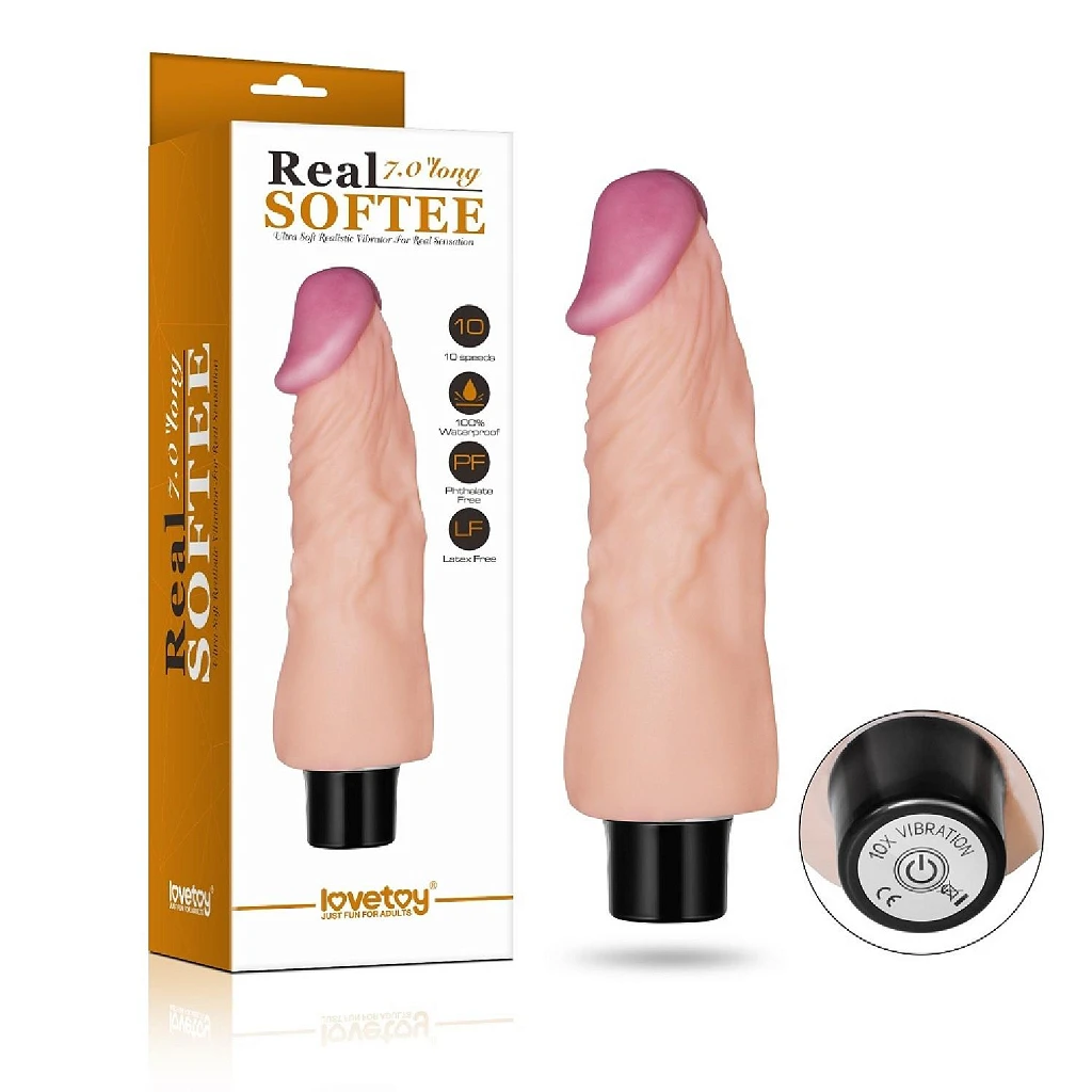 Wibrator realistyczny 7” Real Softee – miękki TPE, 10 trybów — zdjęcie 8