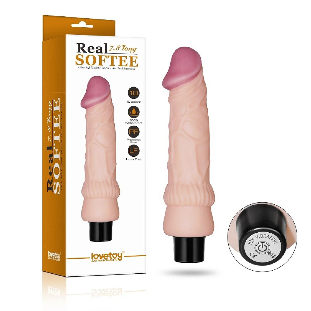 Wibrator realistyczny Real Softee 7.8" – miękki TPE, 10 trybów — zdjęcie 8