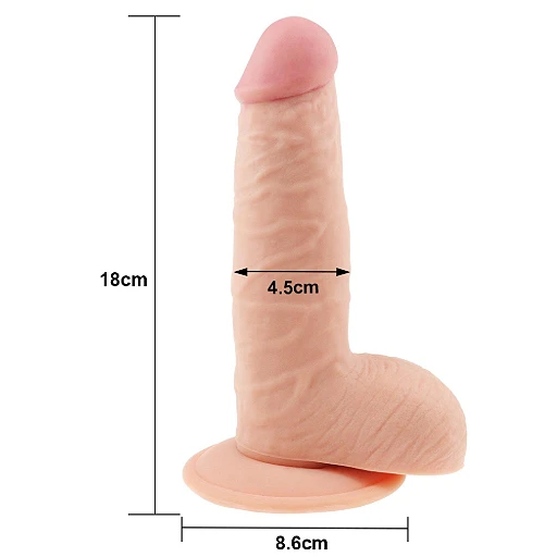 Realistyczne dildo The Ultra Soft Dude 7.5" – miękkie TPE z przyssawką — zdjęcie 2
