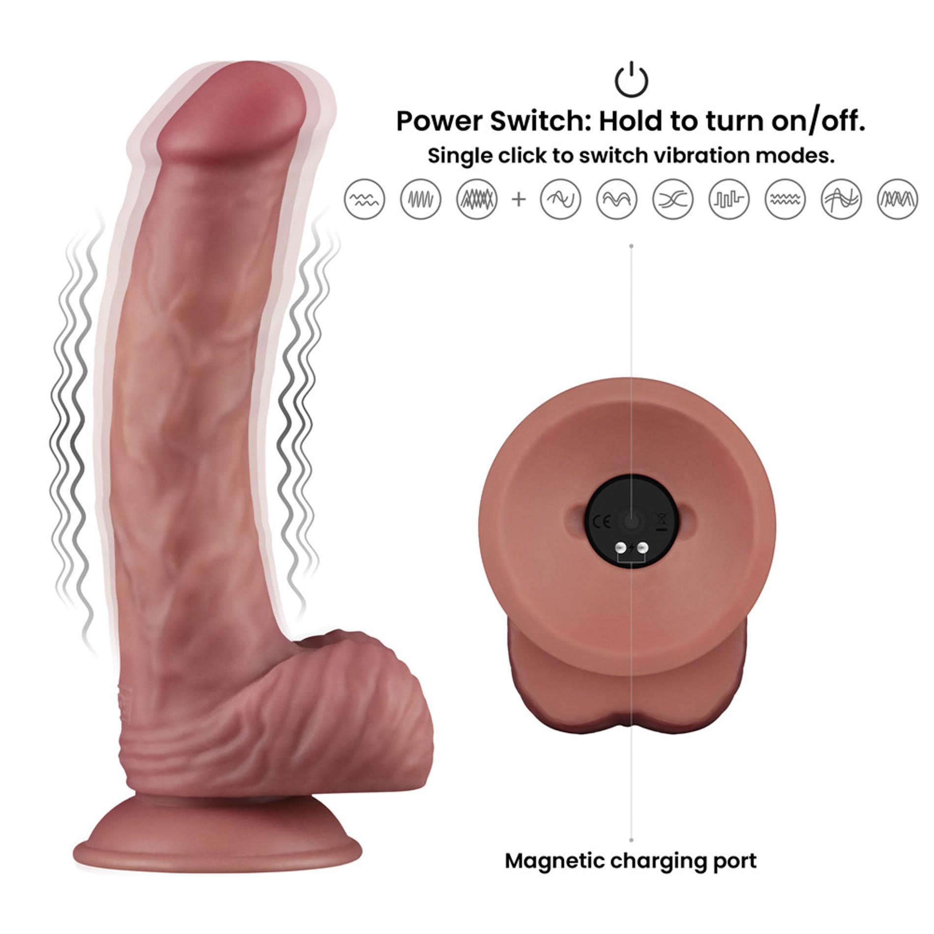 Wibrator realistyczny Lovetoy Power Cock – 22,8 cm, przyssawka — zdjęcie 3