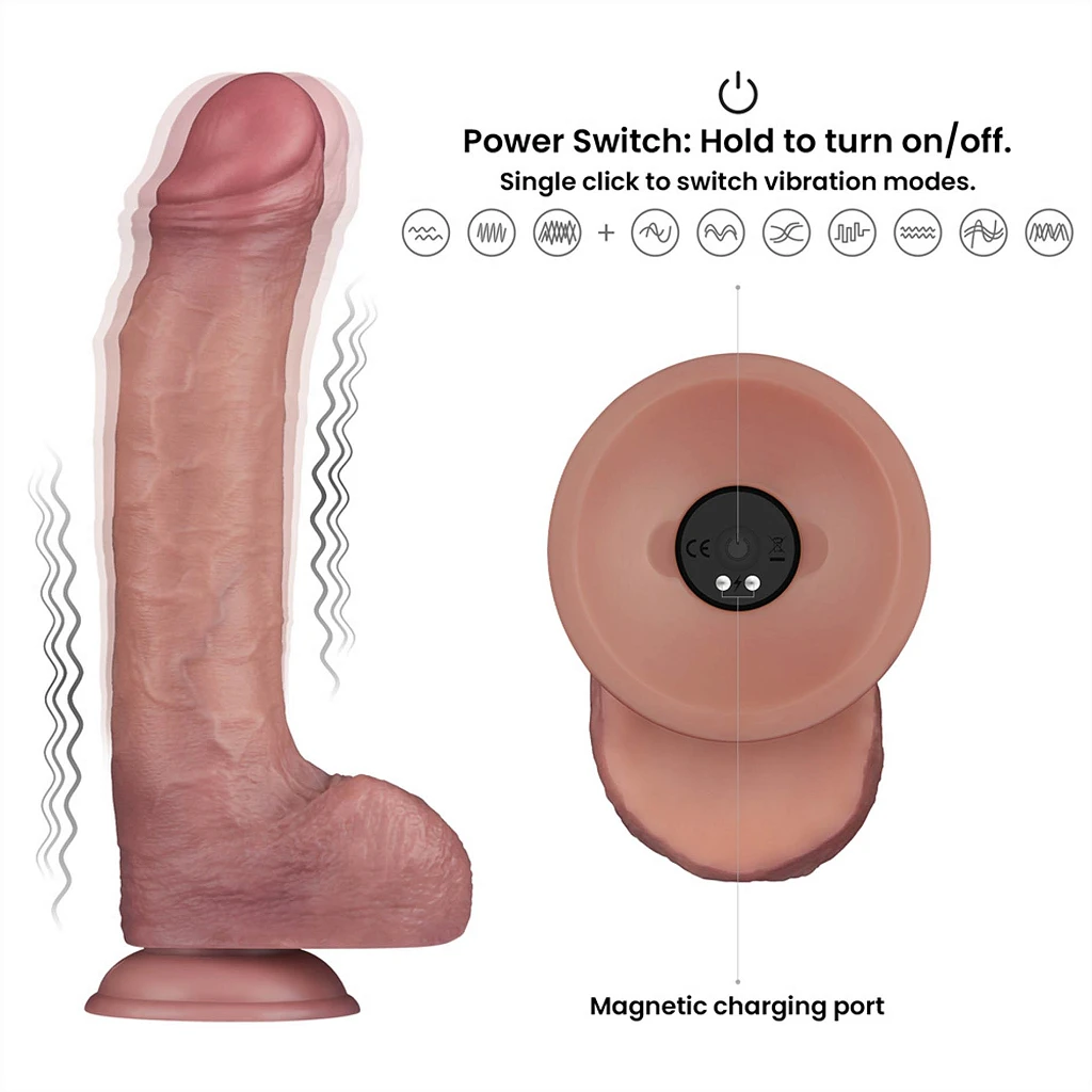 Wibrator realistyczny Lovetoy Power Cock – 27,6 cm, przyssawka — zdjęcie 4