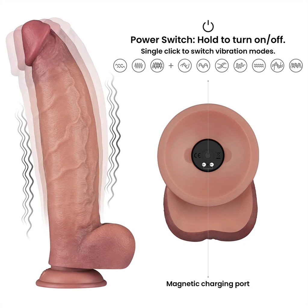 Wibrator realistyczny Lovetoy Power Cock – 31 cm, przyssawka — zdjęcie 5