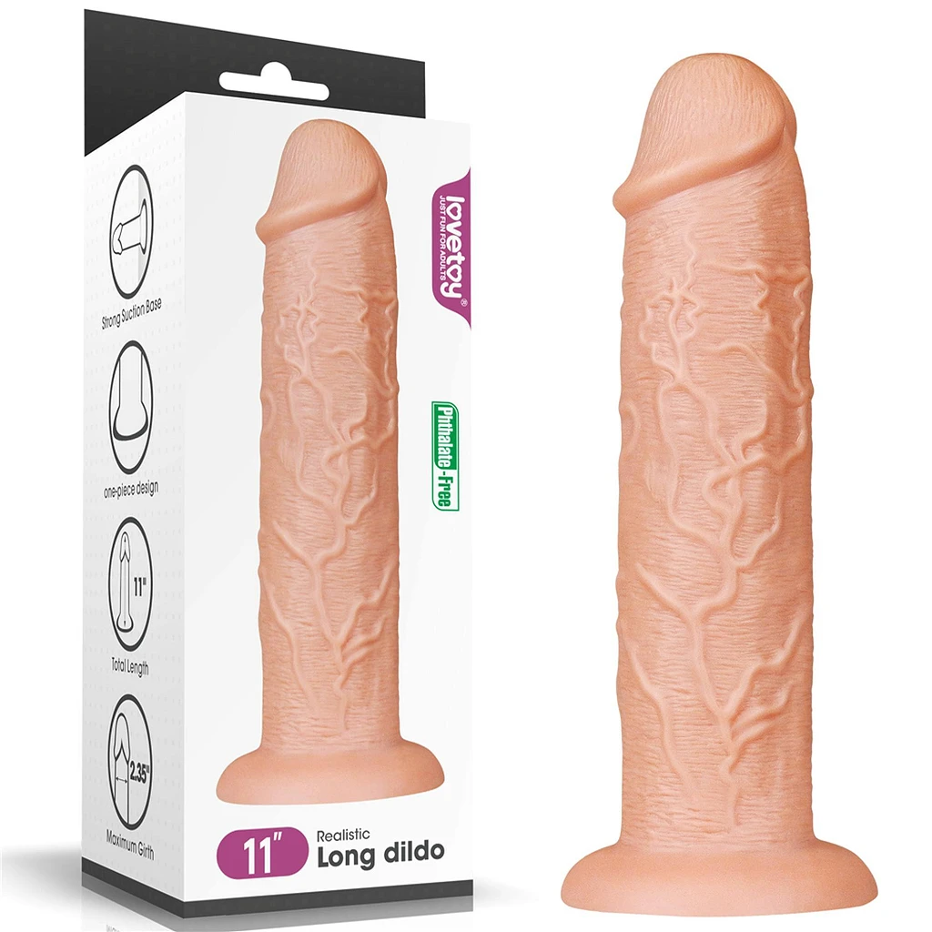 Dildo Realistic Long 11'' – przyssawka, 28 cm