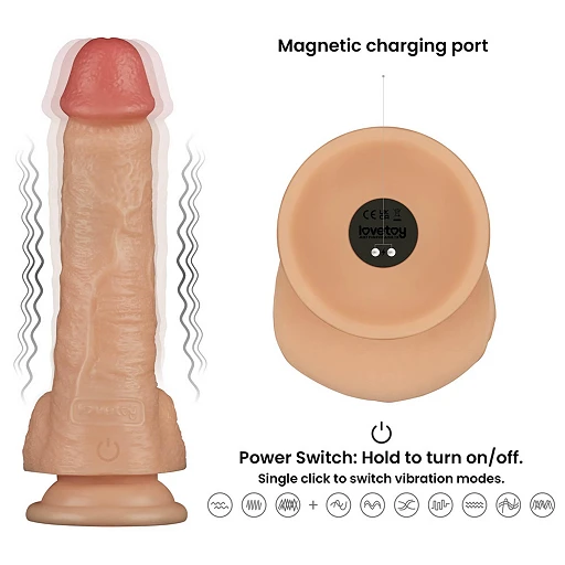 Wibrator realistyczny Lovetoy Power Basics Cock – 20,3 cm, przyssawka — zdjęcie 3