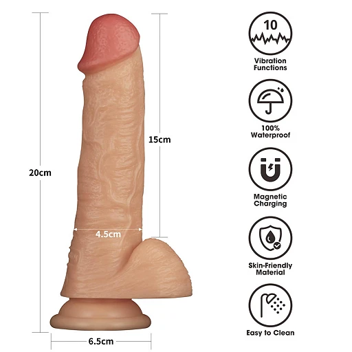Wibrator realistyczny Lovetoy Power Basics Cock – 20,3 cm, przyssawka — zdjęcie 2