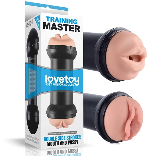 Masturbator Lovetoy Training Master – dwustronny, usta i wagina — zdjęcie 4