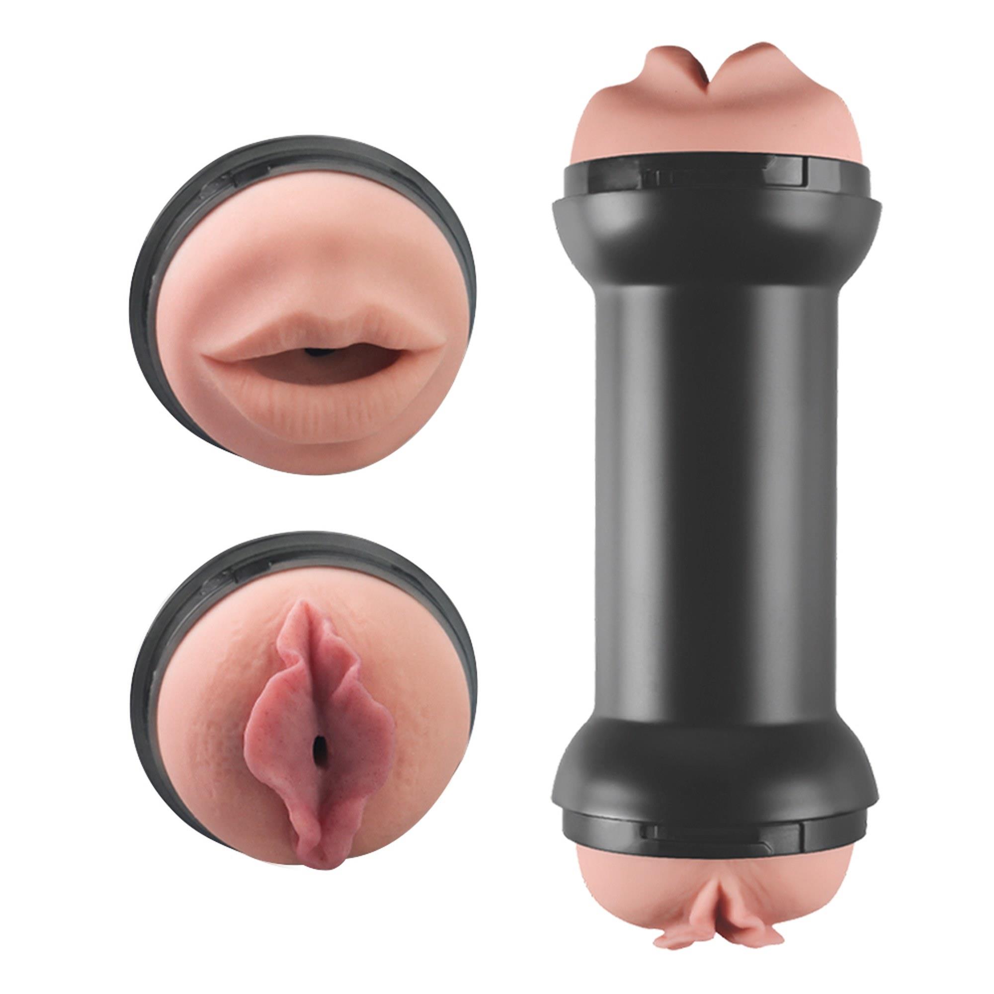 Masturbator Lovetoy Training Master – dwustronny, usta i wagina — zdjęcie 1
