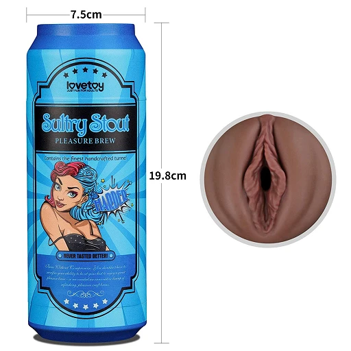 Masturbator Lovetoy Sultry Stout – wagina, etui w formie puszki piwa — zdjęcie 2