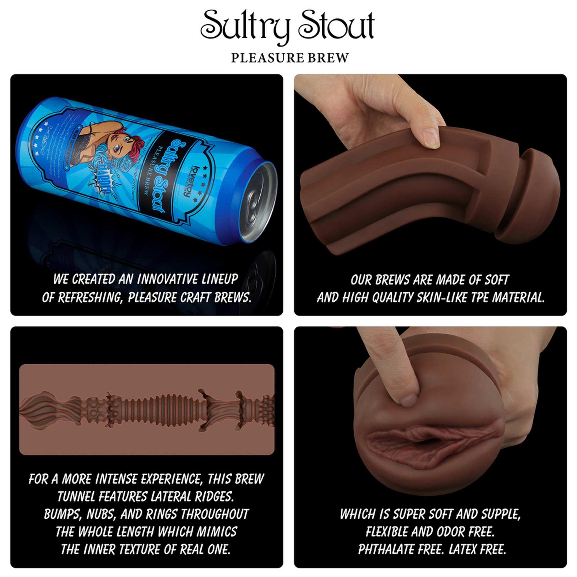 Masturbator Lovetoy Sultry Stout – wagina, etui w formie puszki piwa — zdjęcie 3