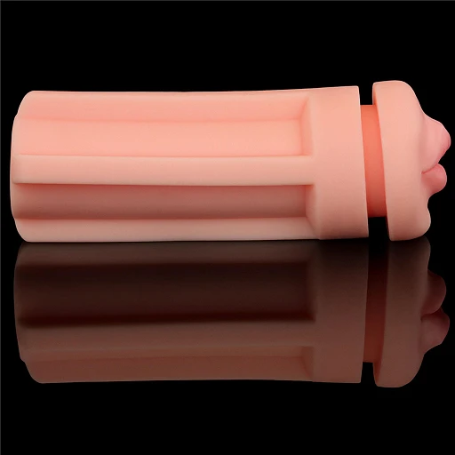 Masturbator Lovetoy Cream Ale – usta, teksturowany tunel TPE — zdjęcie 12