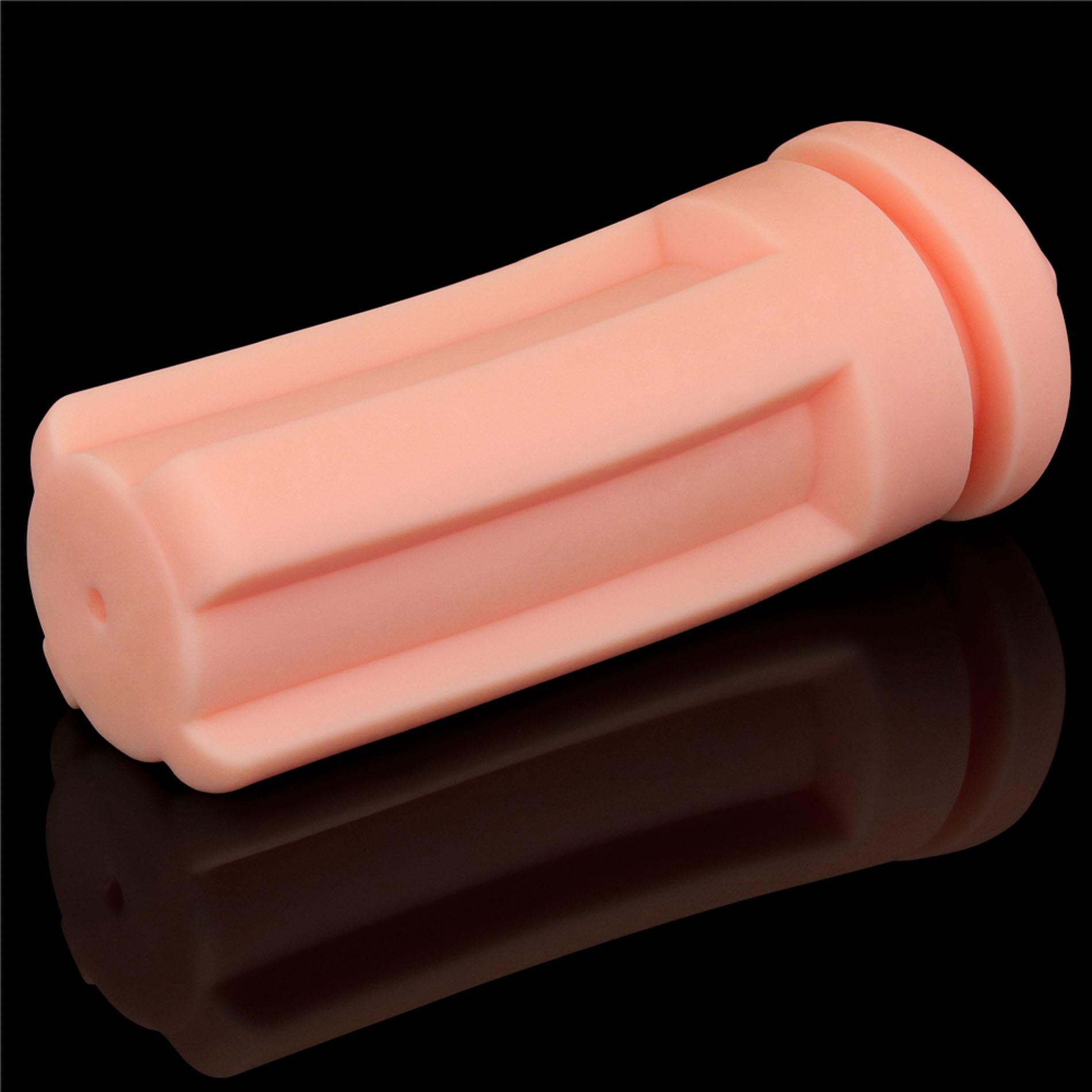 Masturbator Lovetoy Cream Ale – usta, teksturowany tunel TPE — zdjęcie 13