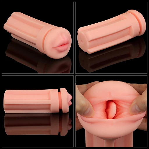 Masturbator Lovetoy Cream Ale – usta, teksturowany tunel TPE