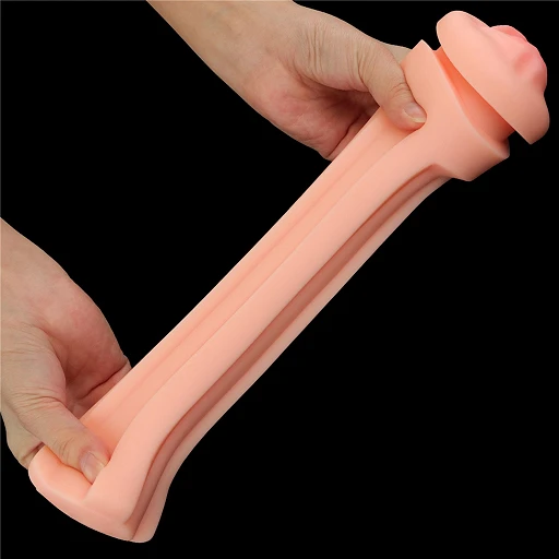 Masturbator Lovetoy Cream Ale – usta, teksturowany tunel TPE — zdjęcie 10