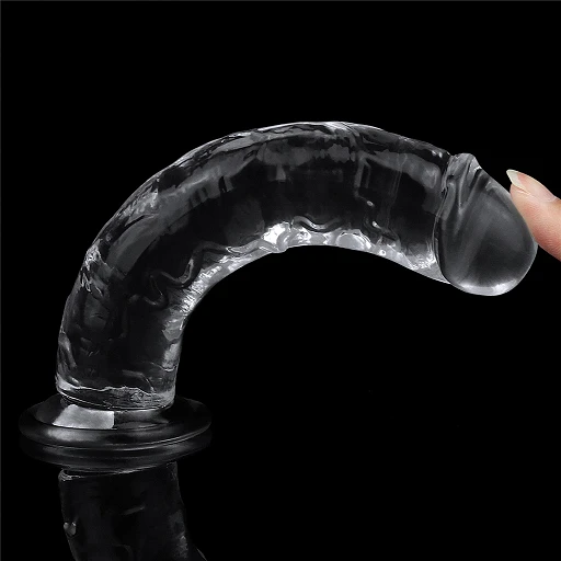 Dildo Lovetoy Flawless Clear – przezroczyste, 18 cm, z przyssawką — zdjęcie 4