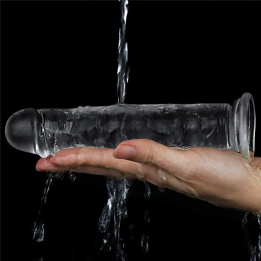 Dildo Lovetoy Flawless Clear – przezroczyste, 18 cm, z przyssawką — zdjęcie 8
