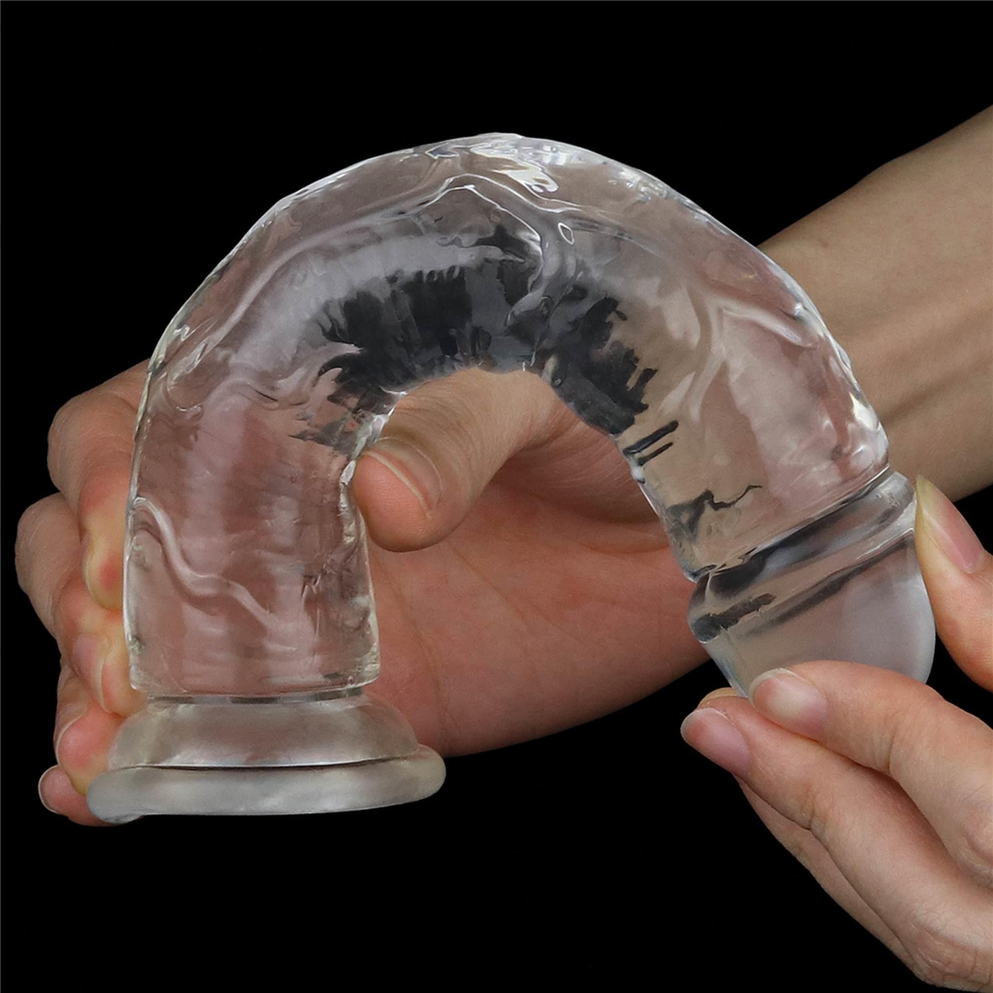Dildo Lovetoy Flawless Clear – przezroczyste, 18 cm, z przyssawką — zdjęcie 9
