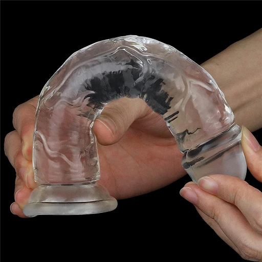 Dildo Lovetoy Flawless Clear – przezroczyste, 18 cm, z przyssawką — zdjęcie 9