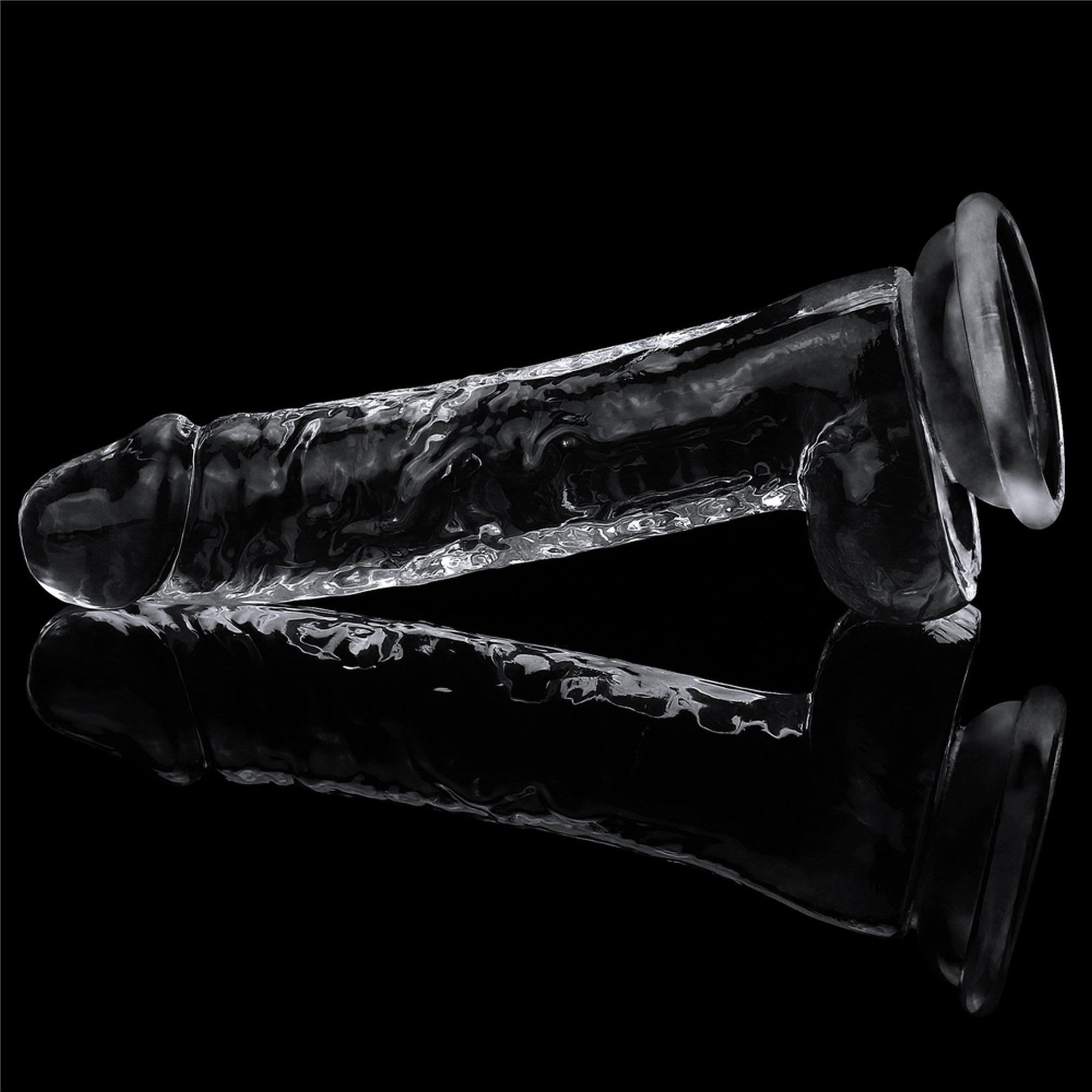 Dildo Lovetoy Flawless Clear – przezroczyste, 19 cm, z przyssawką — zdjęcie 5