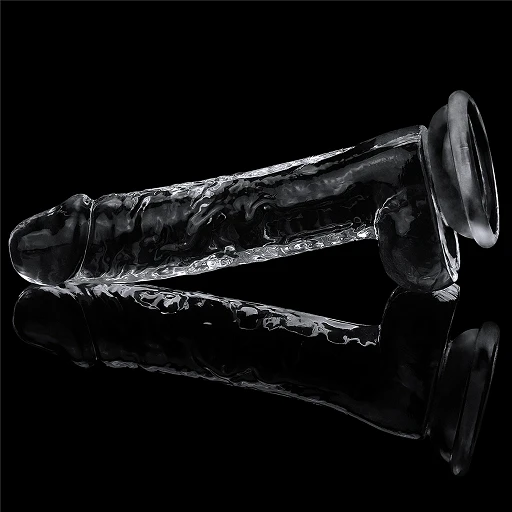 Dildo Lovetoy Flawless Clear – przezroczyste, 19 cm, z przyssawką — zdjęcie 5