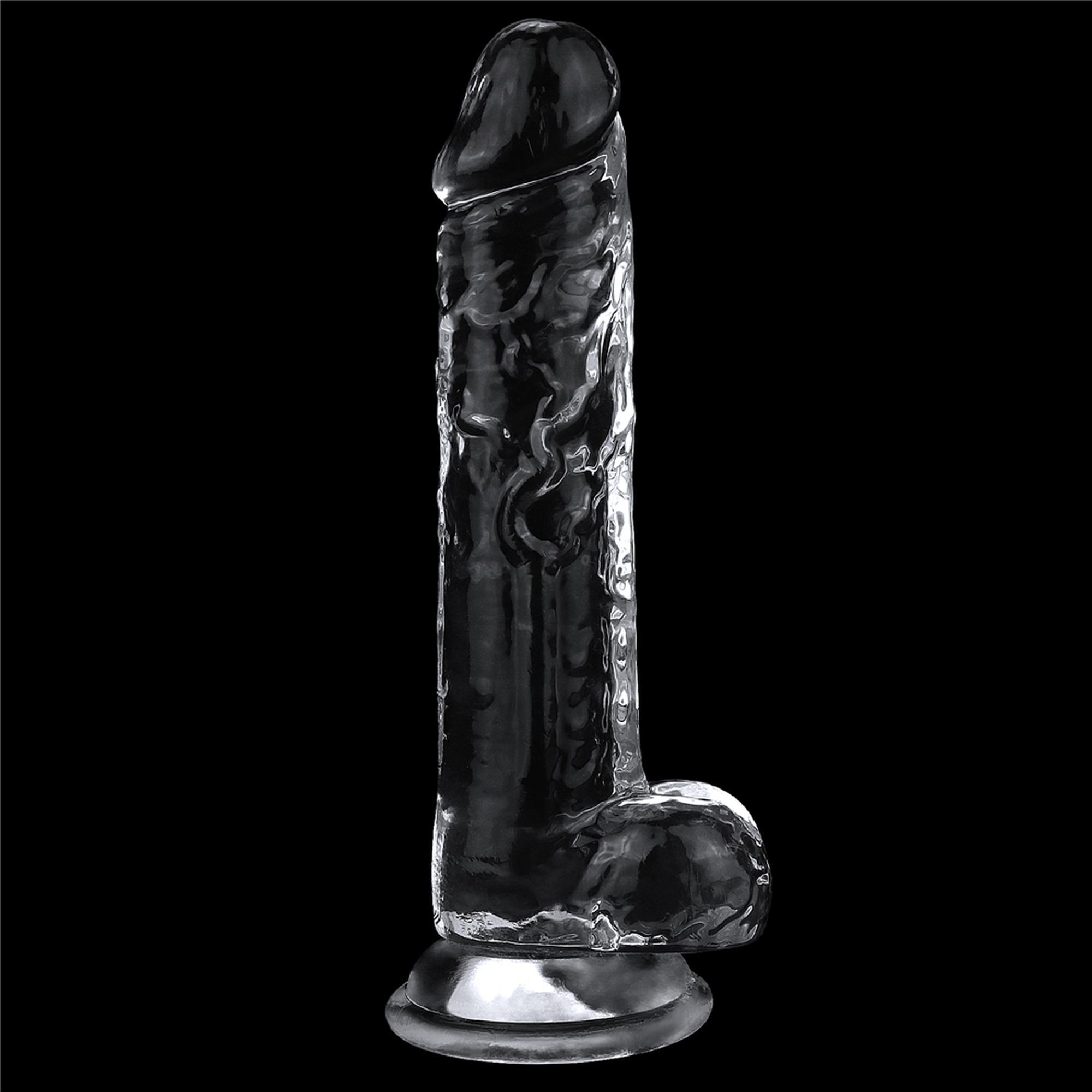 Dildo Lovetoy Flawless Clear – przezroczyste, 19 cm, z przyssawką — zdjęcie 2