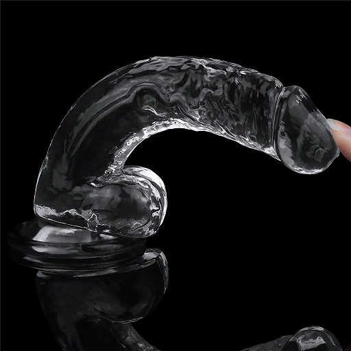Dildo Lovetoy Flawless Clear – przezroczyste, 19 cm, z przyssawką — zdjęcie 4