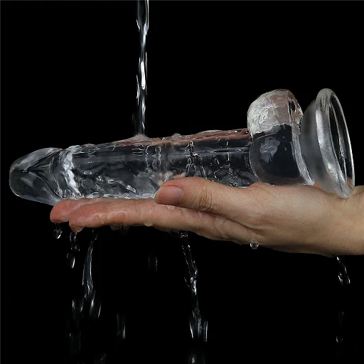 Dildo Lovetoy Flawless Clear – przezroczyste, 19 cm, z przyssawką — zdjęcie 7