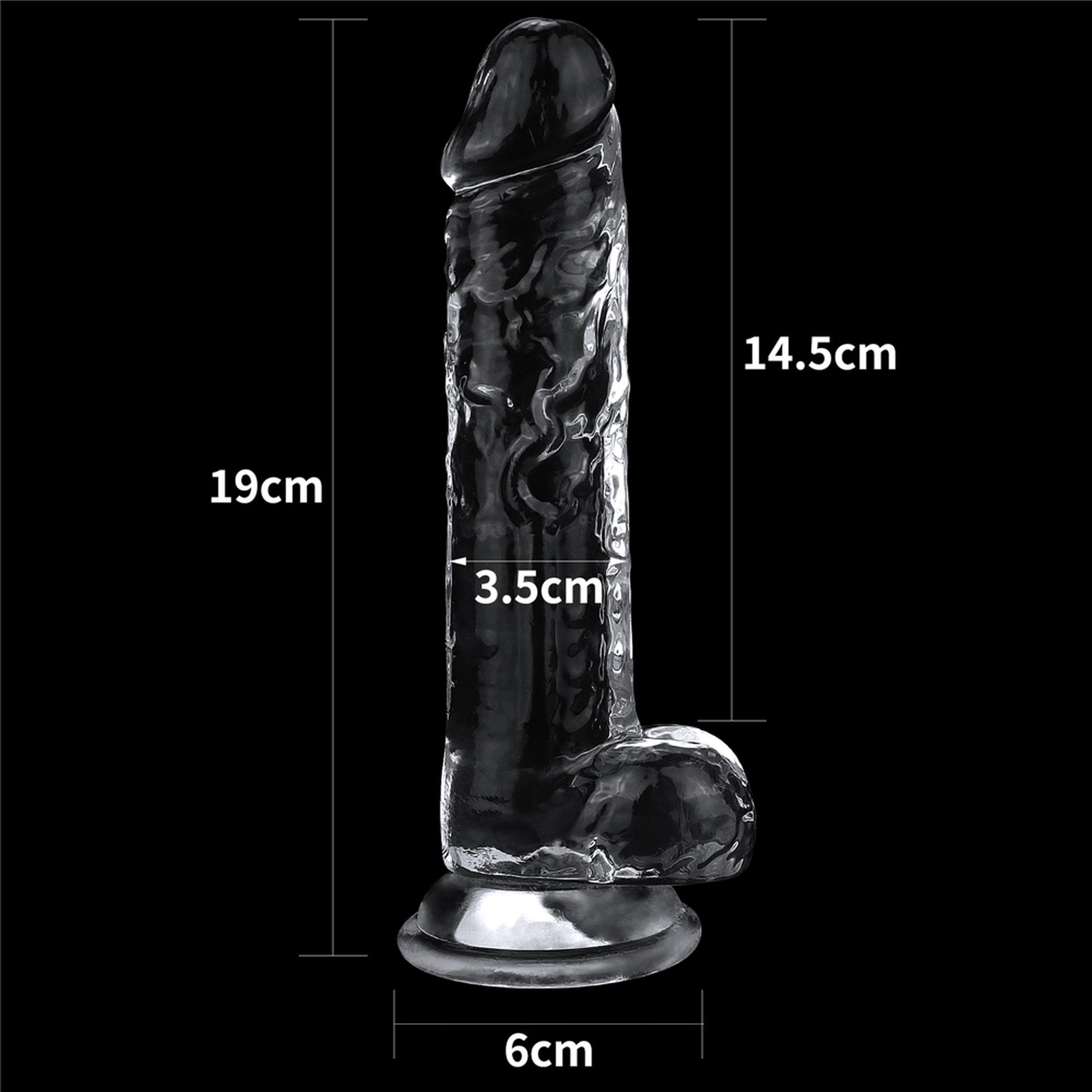 Dildo Lovetoy Flawless Clear – przezroczyste, 19 cm, z przyssawką — zdjęcie 8