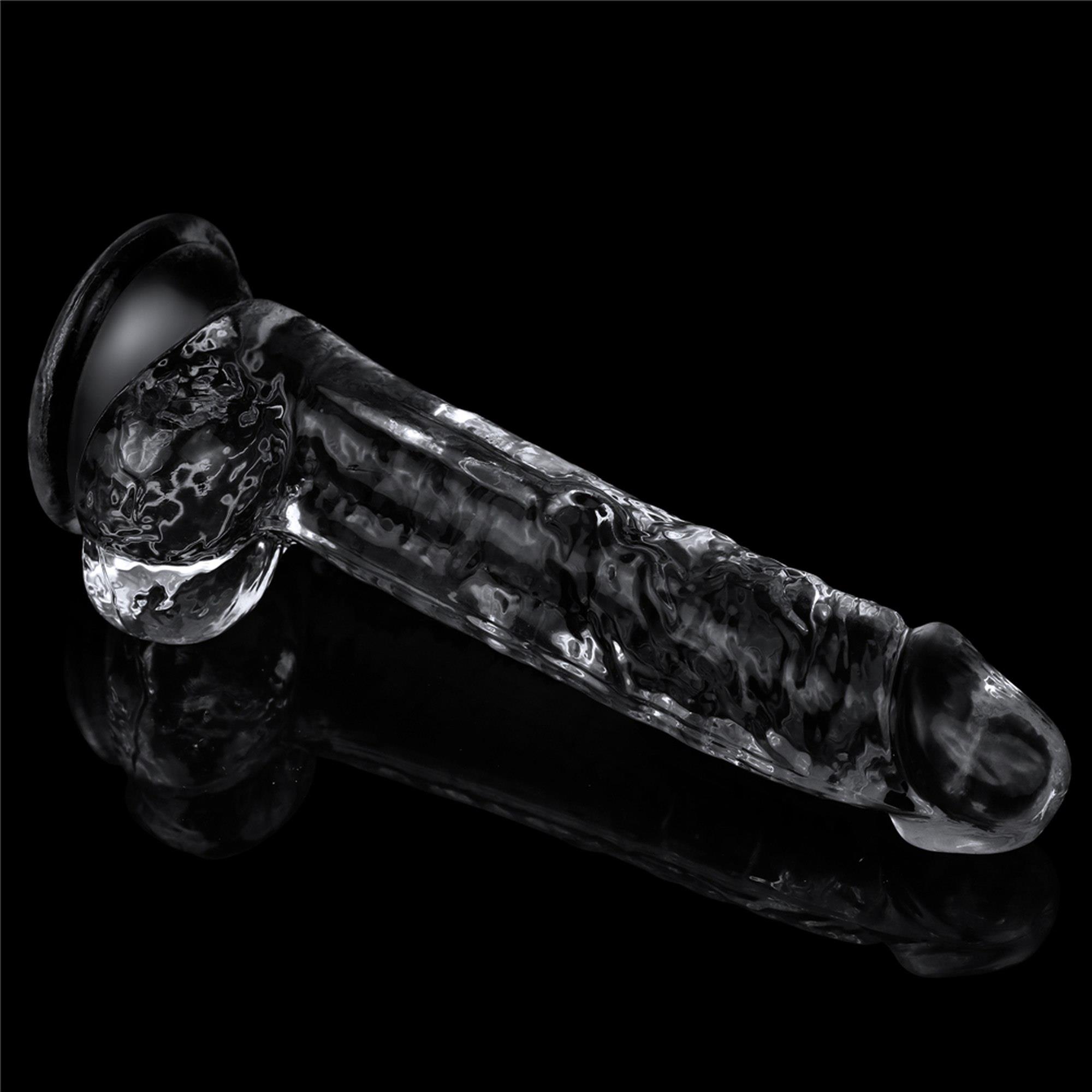Dildo Lovetoy Flawless Clear – przezroczyste, 19 cm, z przyssawką — zdjęcie 9