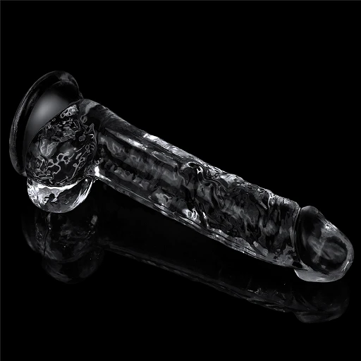 Dildo Lovetoy Flawless Clear – przezroczyste, 19 cm, z przyssawką — zdjęcie 9