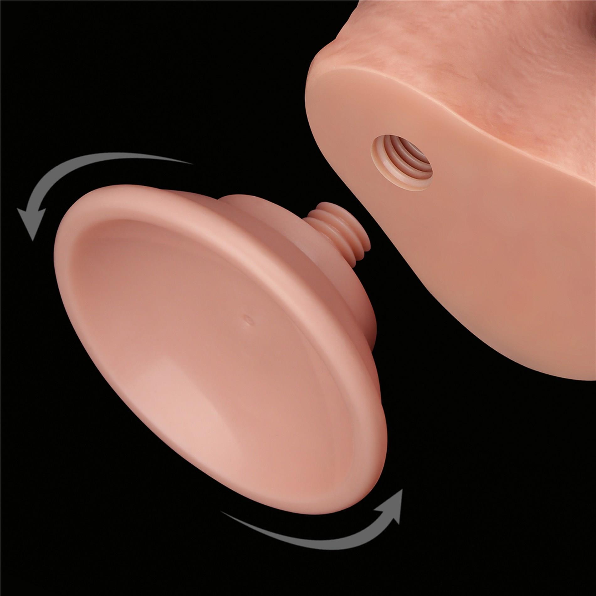 Dildo Lovetoy Sliding Skin z jądrami – 18 cm, proste