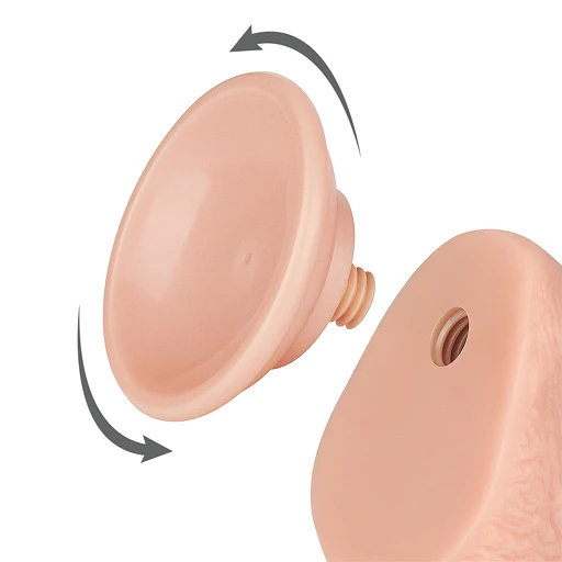 Dildo Lovetoy Sliding Skin z jądrami – 19,5 cm, zakrzywione